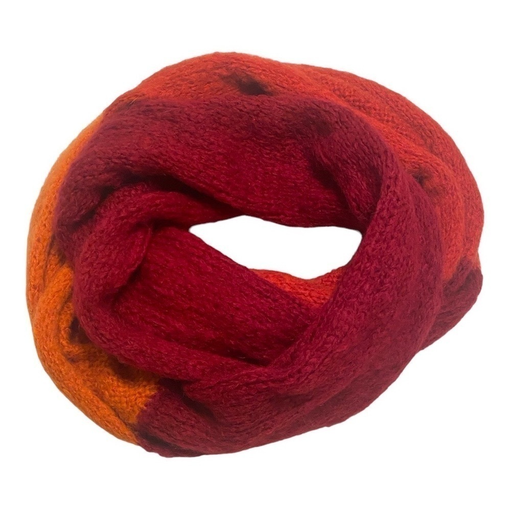 Indego Africa Orange Shades Circle Snood Knit Infinity Scarf - Picture 3 of 6